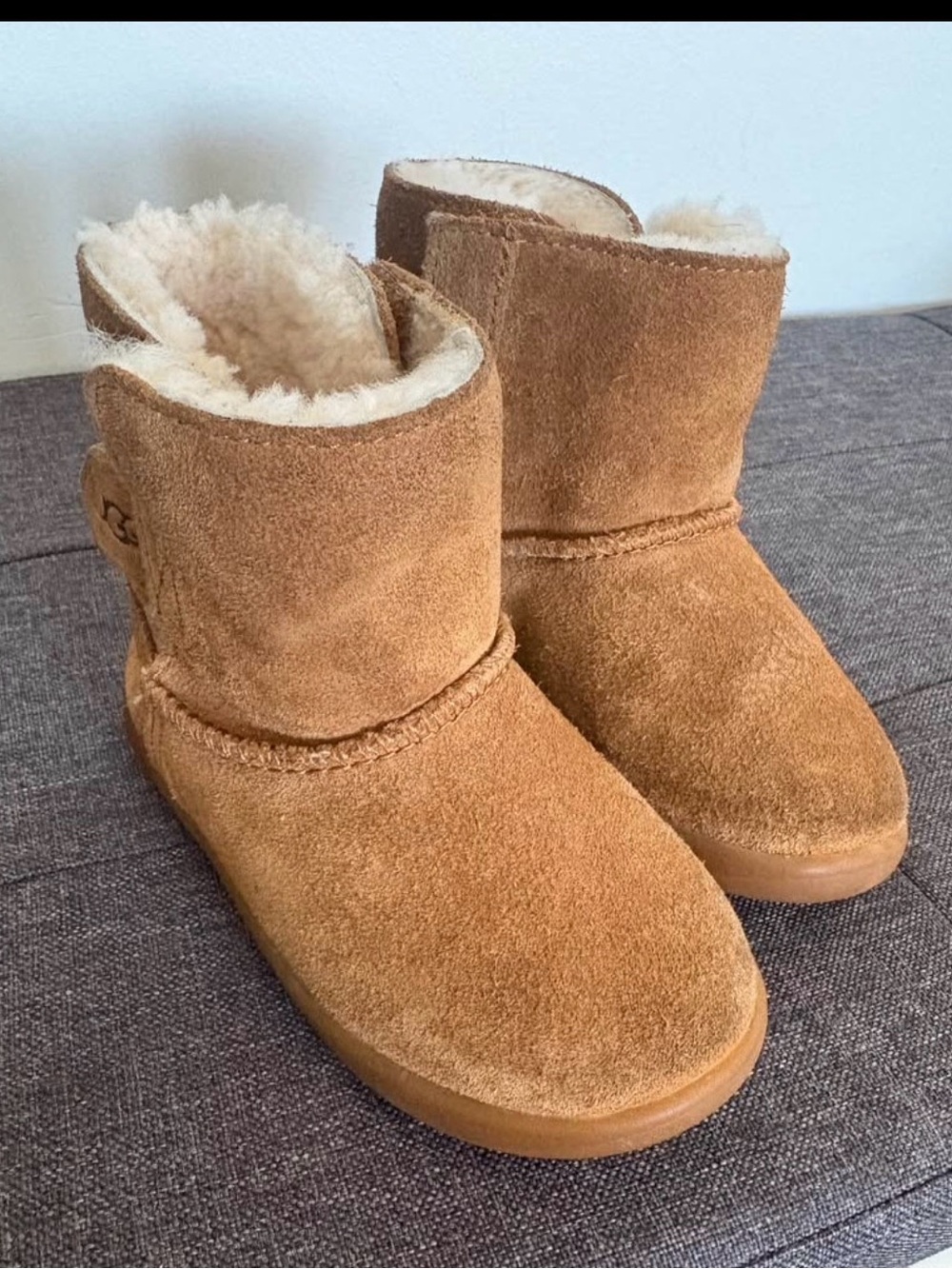 UGG Kids Chestnut Suede Shearling Booties